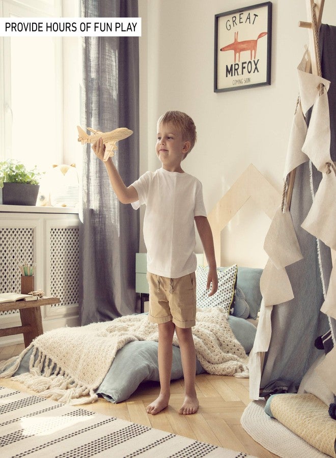 بازلد مجموعة بناء طائرة بوينغ 747 ثلاثية الأبعاد من الخشب، لعبة خشبية ممتعة وتعليمية، نموذج تجميع غير مكتمل، لعبة تركيب وتلوين للزينة، عبوة من 33 قطعة - Image 4